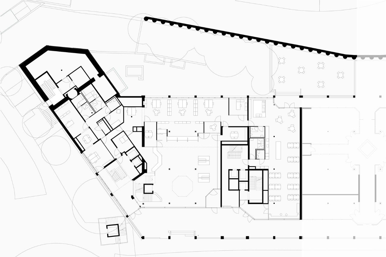 Erdgeschoss Sozialzentrum Wipkingerplatz (Plan: Müller Sigrist Architekten AG, Zürich)